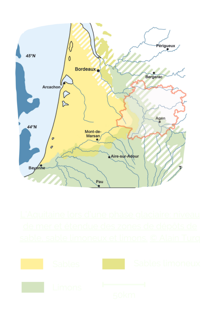 3 l'aquitaine lors d'une phase glaciaire